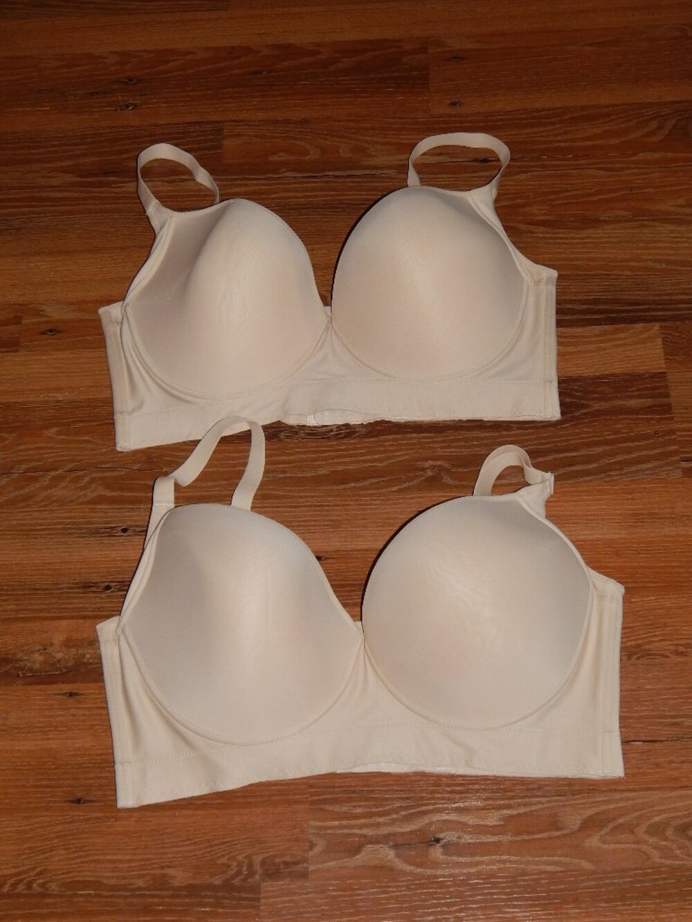 LOT 2 Shapedly Women's Size 48J Full Coverage Push Up Bra Beige Smooth Shaping
